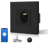 Prise intelligente WiFi, simple, noire, compatible avec Alexa et Google Home