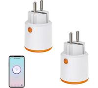 Prise intelligente Zigbee avec fonctions de mesure et de minuterie -via l'application Tuya - Notifications push - 16 A - Compatible avec Alexa et Google Home - Lot de 2