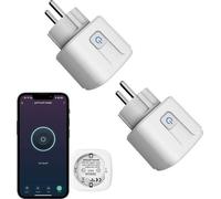 Prise intelligente ZigBee avec minuterie et fonction compte à rebours - Application Tuya etvocale - Moniteur de consommation d'énergie - Lot de 2 - Compatible avec Alexa
