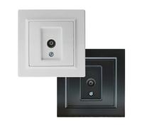 Prise intermédiaire TV - module électrique noir mat, 84 x 84 x 40 mm, conçu pour connecter des appareils de télévision. *