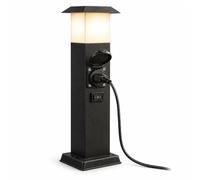 Prise Jardin, Borne Prise Extérieur, Prise Électrique Extérieure Etanche | Colonne Prise Extérieure 16A 250V avec Acier Inoxydable 304, Protection IP44 pour Terrasse Jardin Cour