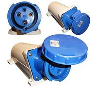 Prise monophasée 63 A 3 broches 220-250 V étanche IP67 femelle 2P+E connecteur industriel bleu IEC309-2