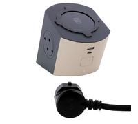 Prise multiple legrand 694500 avec chargement sans fil/ 2 prises/ 1 usb a - 1 usb type c/ taupe et noir