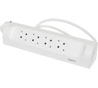 Prise multiple Legrand 694501, blanc. Multiprise de prise d'angle, sans interrupteur, multiprise avec 4 prises de courant, câble de 1 MT.