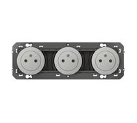 Legrand Prise triple Dooxie 600433 – 2P+T 16A précâblées de surface finition alu