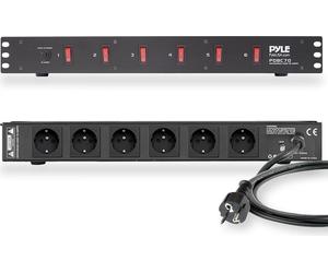 Prise multiple Pyle, bloc multiprise- avec 6 prises, bloc multiprise pour rack, Power Strip- pour amplificateurs, protection contre la foudre
