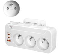 Prise Multiple Usb C, Multiprise Murale 3 Prises Française Avec Charge Rapide Pd20W Et Qc18W,Triplite Electrique Prise Rotative Ho