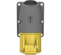 Prise murale Amphenol 16 ampères CEE à 3 pôles (2P+PE), codage 4h jaune 100/130 V, fréquence 50 et 60 Hz - 1 pièce