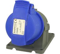 Prise murale Amphenol 16 ampères CEE à 4 pôles (3P+PE), codage 9h bleu 200/250 V, fréquence 50 et 60 Hz - 1 pièce