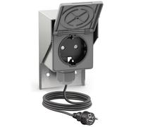 Prise murale apparente PIWI pour l'extérieur avec câble de 5 m, IP44, simple,