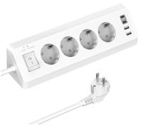 Prise murale avec 2 ports USB et 2 ports de type C, quadruple, avec interrupteur
