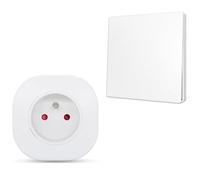 Prise murale commandée sans fil et sans pile - Qualité Pro - 1 Interrupteur radio auto alimenté+ 1 prise EU 3000w