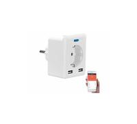 : Prise murale connectée avec 2 ports USB