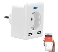 Luminea Home Control Prise murale connectée avec 2 ports USB