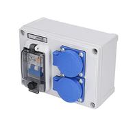 Prise Murale, Double Boîte de Prise de Courant Allemande avec Disjoncteur 230 V 40 A 1P+N avec Couvercle étanche, Boîte D'alimentation Extérieure, Facile à Installer