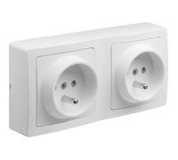 Prise murale double type français avec terre 16A prise électrique encastrable double sortie