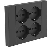 Electraline Quadra 22115 Prise universelle P40 4 voies compatible avec tous les boîtiers encastrés 3 voies (maçonnerie ou plaques de plâtre)