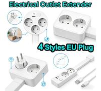 Prise murale électrique européenne rotative, rallonge de prise électrique à longueur réglable, rallonge de prises de courant pour table de chevet EU-Square 3