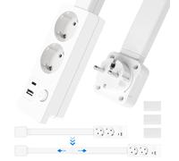Prise murale électrique rotative, rallonge de prise électrique à longueur réglable, rallonge de prise de courant pour table de chevet et canapé EU Plug
