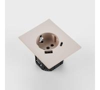 Prise Murale Encastrée Haute Performance PC/Antistatique - Prise de terre - Avec Ports USB - Design Plat 5mm Blanc chaud Mat - 250V 16A AC pour Maison & Bureau - Module de Prise Sans Cadre - WESA