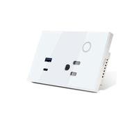 Prise Murale Intelligente WiFi Tuya 15 A USB TYPE-C pour Alexa pour Home Life Prise UE Blanche