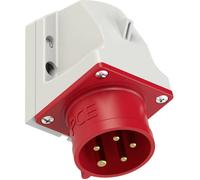 PCE Prise murale mâle CEE 515-6 16 A 5 pôles 400 V rouge