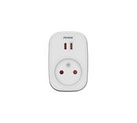 Prise murale MOBILITY LAB blanche avec module de charge intégré, 2 ports USB-C PD 45W et 1 prise secteur européenne