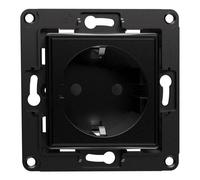 Shelly Prise murale Wandsteckdose Noir, Type E, Plastique, 230 volts AC, 15 A, 2 prises, Compatible avec tous les appareils, Catégorie: 1854579031