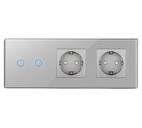 Prise murale, ports USB Type-C, interrupteur tactile, double prise, norme UE-C
