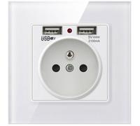 Prise Murale, Prise Electrique Murale avec Double USB - Chargeur pour iPhone/Android（1 pcs）