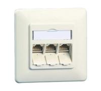 Prise murale RJ45 Cat 6A encastrée - 3 ports