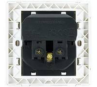 Prise murale Schuko avec 2 ports USB (2,4 A) pour une charge rapide. Design blanc élégant, parfait pour n'importe quel environnement. Idéal pour une utilisation à la maison ou au bureau, maximise