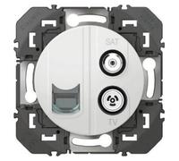 Prise Murale Tv-sat + Rj45 Dooxie Connectivité Multimédia Complète Et Blindée - Legrand