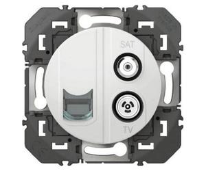 Prise Murale Tv-sat + Rj45 Dooxie Connectivité Multimédia Complète Et Blindée - Legrand