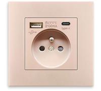 Prise murale USB Type C, port de charge, alimentation électrique domestique, prise standard UE AC 110-250 V 16 A (type 1)
