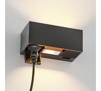 Prise murale WAST pour l'extérieur IP44 double anthracite incl. LED Up