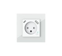 Prise Murale Wi-Fi Tuya Israël Prise de Courant USB Type-C PD20W Port de Charge pour Télécommande pour par Alexa (Blanc)