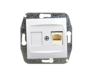 Prise ordinateur CARLA individuelle RJ45 cat 5e blanc 1748-10