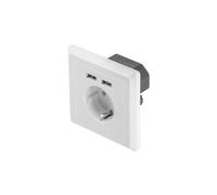 Prise P/T individuelle SCHUKO blanc 2P+Z + 2x USB AC-WS01-USB2-F
