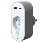Parafoudre 1 prise Type E 540J + 2 ports USB C PD Grise et Blanche + Garantie à vie Force Power Lite