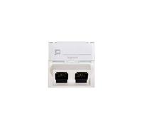 Prise PC MOSAIC double RJ45 cat.5e blanc UTP 076502