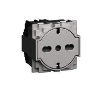 Prise plate 2P T 16 A, 2 modules, Bticino Living Now KS4140A16F