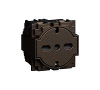 Prise plate 2P T 16 A, 2 modules, Bticino LivingNow KB4140A16F