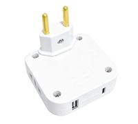Prise Plate Derrière Meuble, Adaptateur Multiprise Plat 4 en 1 Prise Extra Plate, 2 Prises Secteur 250 V, 1 Port USB 1 Port Type-C, Pivotante 180°, Adaptée aux Espaces Restreints Bureau Maison Voyage