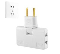 Prise Pliable, 3 Pc Adaptateur De Sortie Pivotant À 2 Broches, Adaptateur Mural À 3 Prises, Convertisseur De Puissance Adaptateur De Prise Européenne De Voyage avec Tête Rotative À 180 Degrés