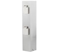 Prise quadruple extérieur Prise étanche IP44 power colonne jardin, inox argent, HxLxP 39x9,2x10,8 cm, terrasse