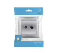 Prise R-TV - Prise murale pour connexion d'antenne, avec 1 port coaxial, conçue en plastique robuste pour installations électriques. *