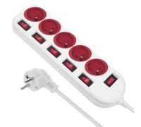 Prise Rallonge électrique avec interrupteurs 1.5m 250VAC/10A, 1,5m Maclean
