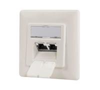 Prise réseau Cat.6A - LOGILINK - 2 X RJ45 - Blanc - Electrique - A encastrer