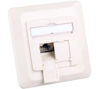 Prise réseau EFB Elektronik ET-25133.1V1 encastrable insert avec plaque centrale CAT 6A 2 ports blanc pur (RAL 9010) 1 p